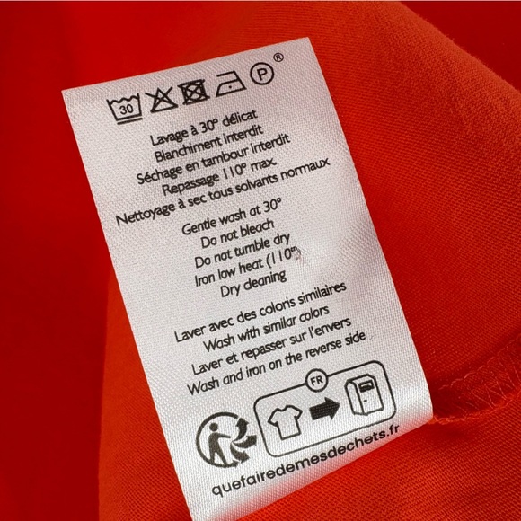 NWT Sézane Conrad Organic Cotton Short Sleeve T-Shirt | Sz Small  | Tangerine - Picture 9 of 11